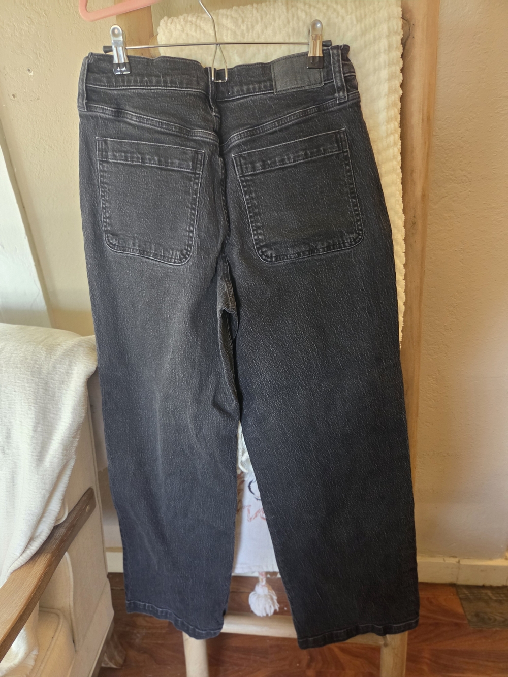 Madewell Black Washed Wide-Leg Jeans